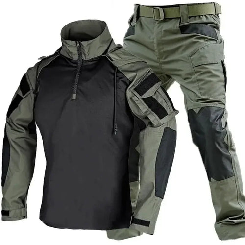 Outdoor Uniform Tactical Suits Wear Resistant T-Shirt Hood Pants Men