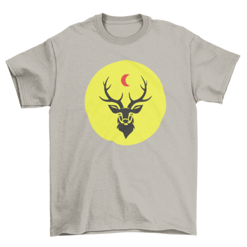 Wild Hunt Sun Moon Royalty Free Graphic tee Hunt Deer animal t-shirt