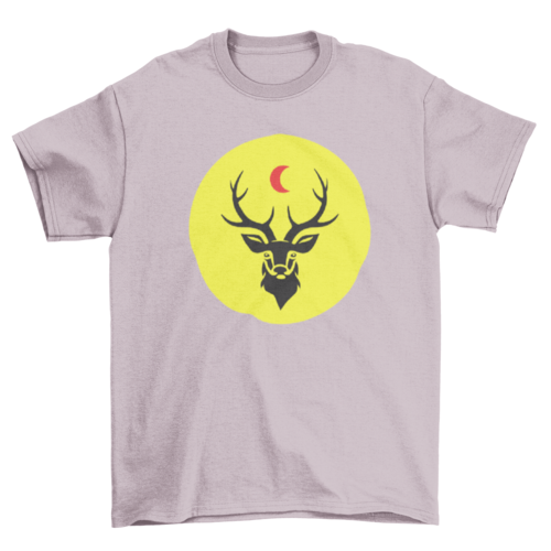 Wild Hunt Sun Moon Royalty Free Graphic tee Hunt Deer animal t-shirt